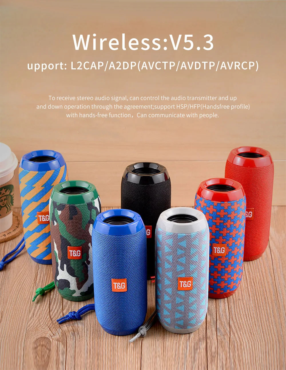 T&G TG117 Portable Bluetooth 5.3 Waterproof Outdoor Speaker