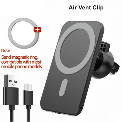 Magnetic Car Wireless Charger For Macsafe for iPhone 12 13 14 15 Pro Max Mini Air Vent Car Phone Holder Stand Fast Car Charging