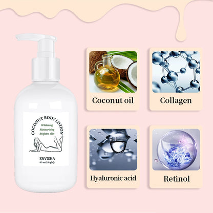 ENVISHA Coconut Oil Body Lotion – Moisturizing Glow for Face & Body