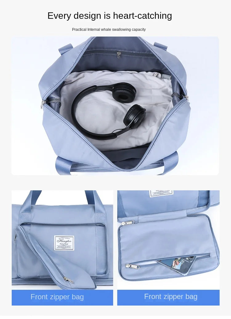 Business & Leisure Travel Bag – Large Capacity Waterproof Nylon Tote  Pattern Type: Solid  Style: Fashion