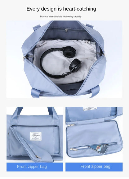 Business & Leisure Travel Bag – Large Capacity Waterproof Nylon Tote  Pattern Type: Solid  Style: Fashion