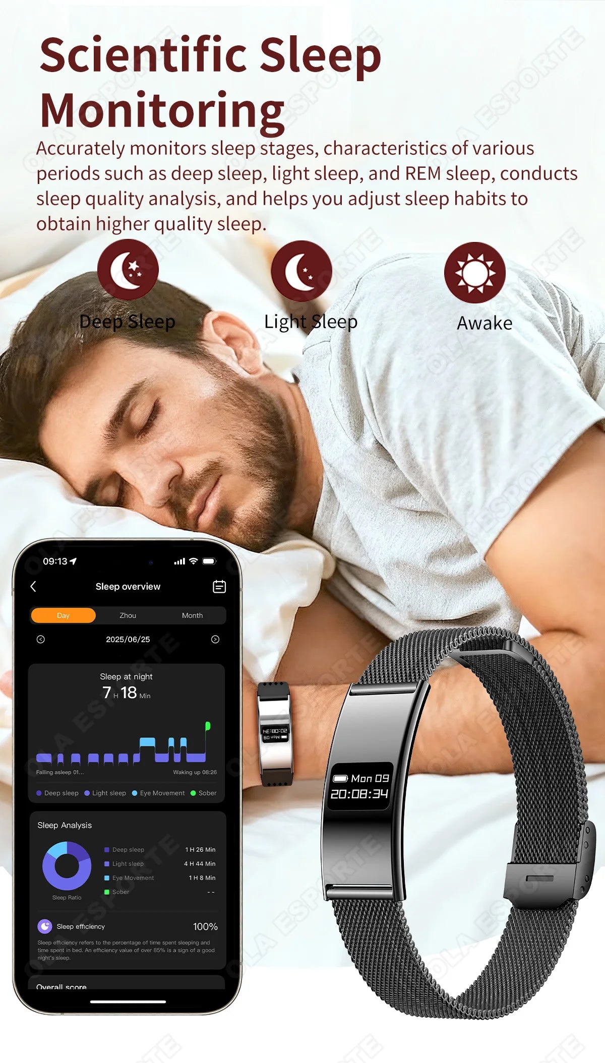 Ultra-Thin Smart Watch-2026 | Heart Rate, Blood Oxygen, Sleep Monitor & IPX8 Waterproof