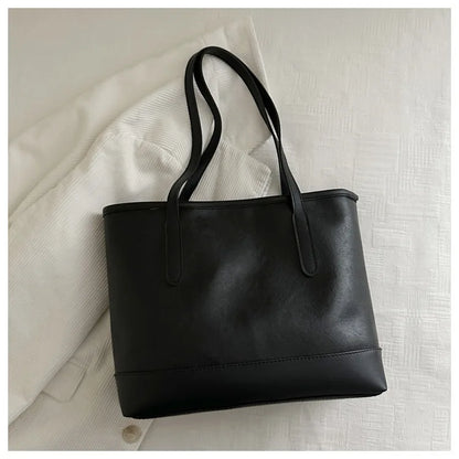 Women’s Daily PU Shoulder Bag – Large Capacity with Bow Decoration