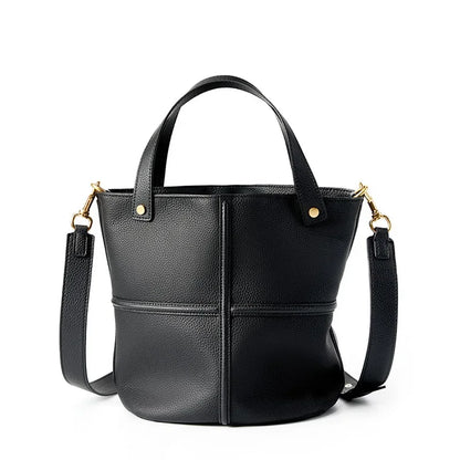 Classic Genuine Leather Women’s Unique Bucket Bag | NIGEDU B409