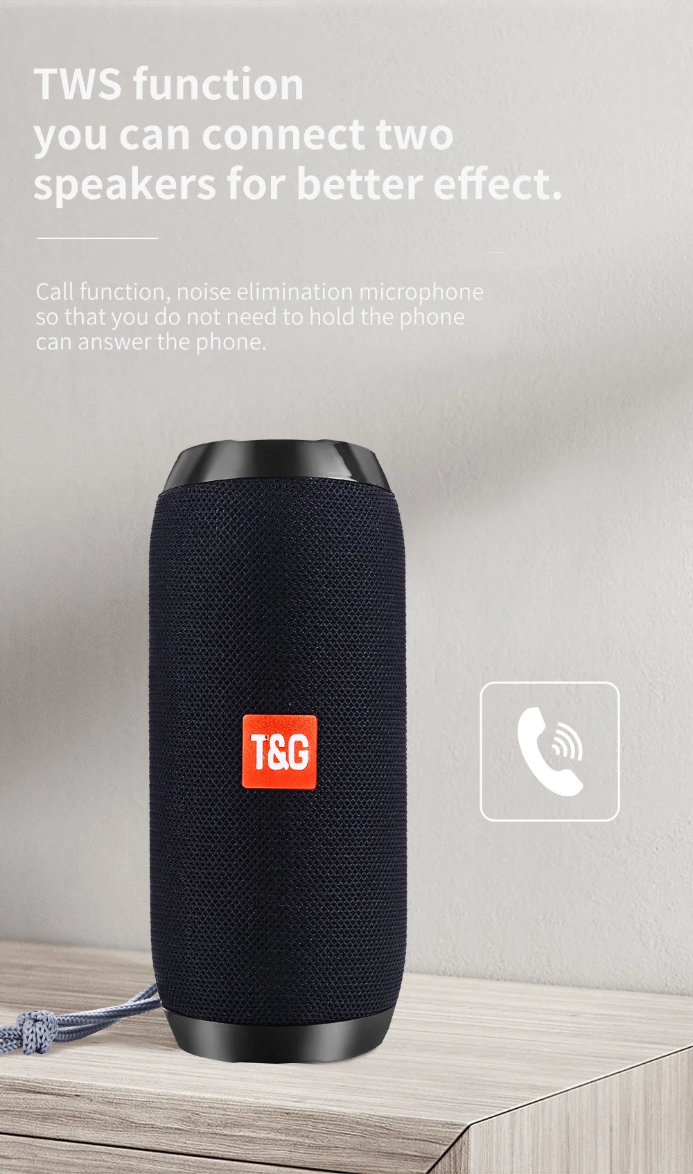 T&G TG117 Portable Bluetooth 5.3 Waterproof Outdoor Speaker