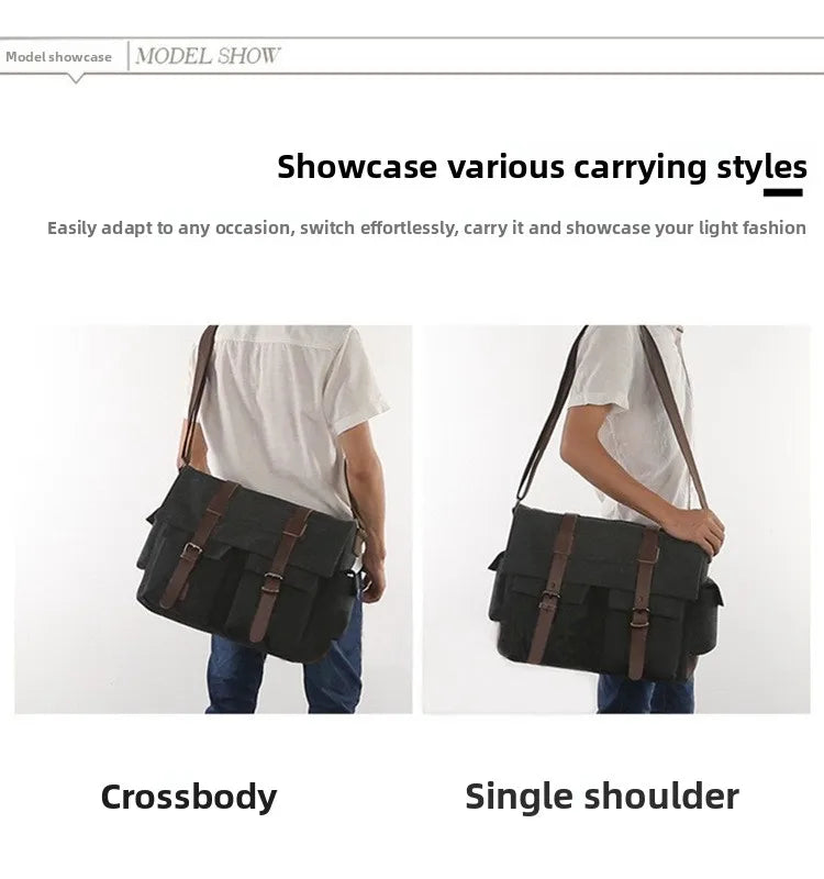 Canvas Men’s Crossbody Laptop Messenger Bag