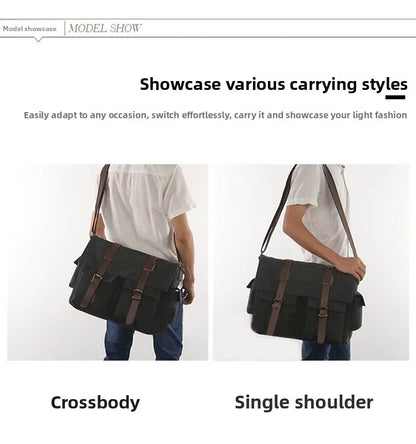 Canvas Men’s Crossbody Laptop Messenger Bag