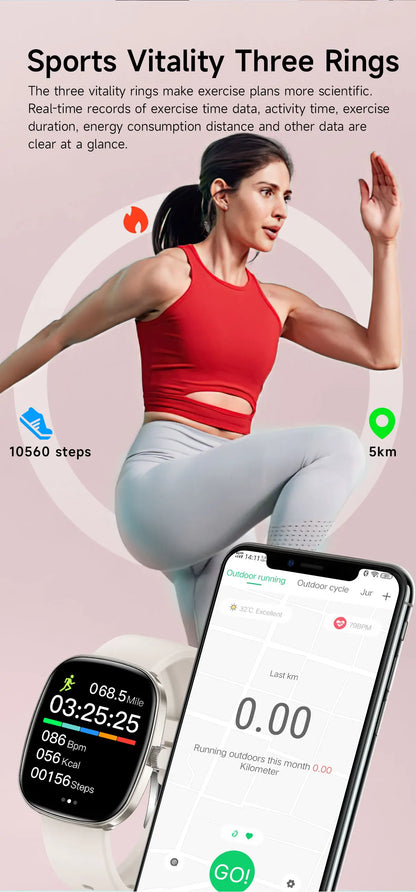 1.83" Smart Watch Bluetooth Call Fitness Health Monitor