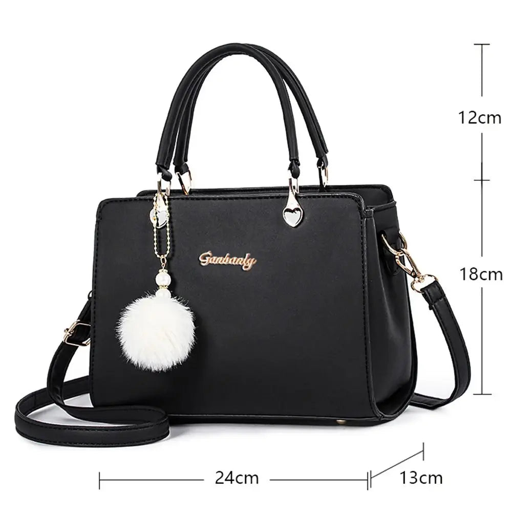 Stylish PU Leather Pendant Handbag – Versatile Shoulder & Crossbody Bag