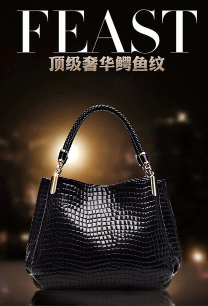 Luxury Crocodile Leather Handbag for Women – Designer Shoulder Bag & Purse
