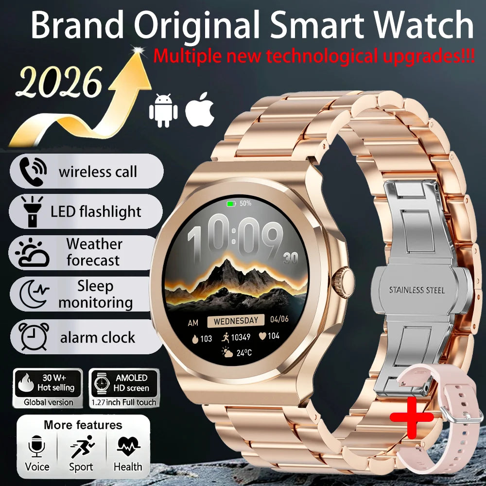 Premium AMOLED Smart Watch | Voice Assistant & Health Monitor-2026