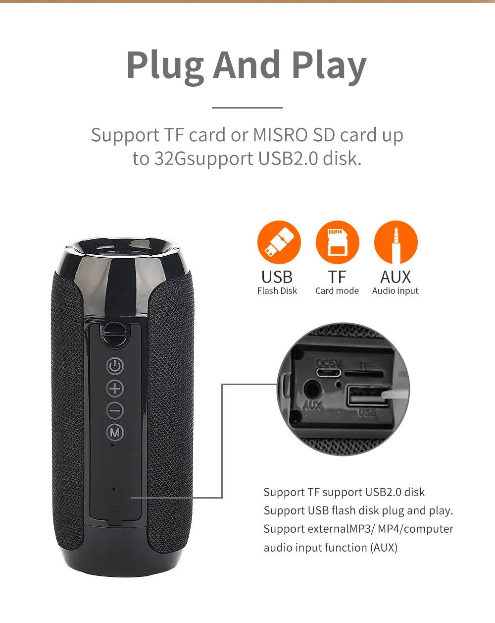 T&G TG117 Portable Bluetooth 5.3 Waterproof Outdoor Speaker