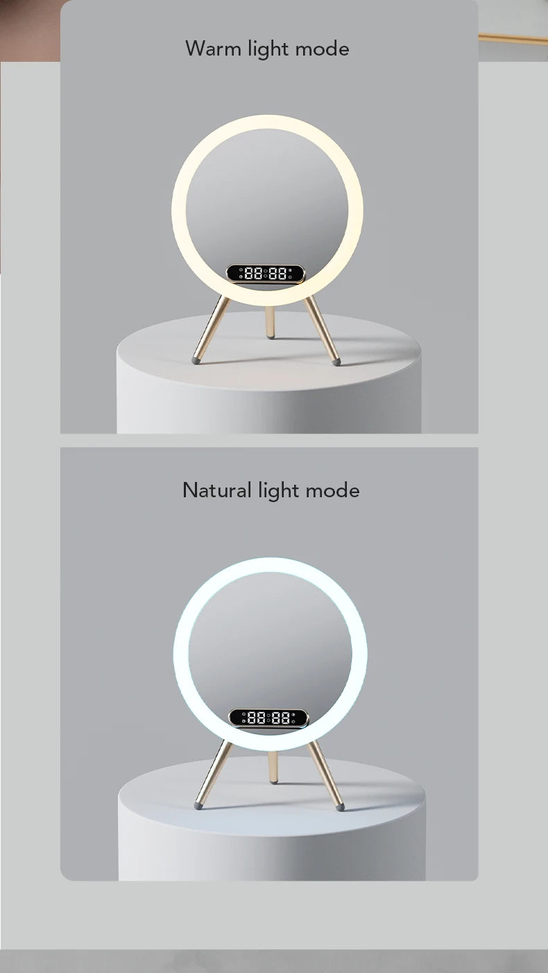 Bluetooth Speaker Clock LED Night Light 15W Wireless Charger