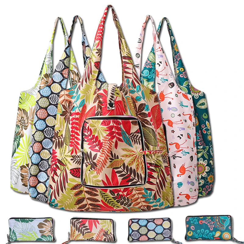 Fashion Portable Various Prints  Nylon Easy to Fold Package Travel Essential