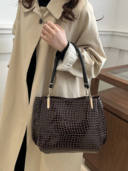 Luxury Crocodile Leather Handbag for Women – Designer Shoulder Bag & Purse