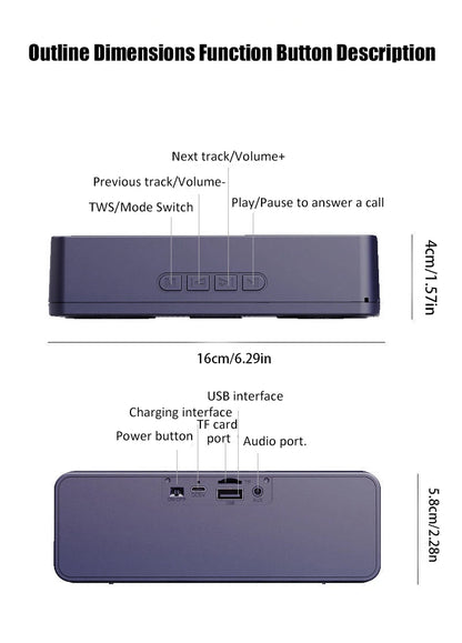 S18 Portable Bluetooth Wireless Speaker Outdoor Subwoofer