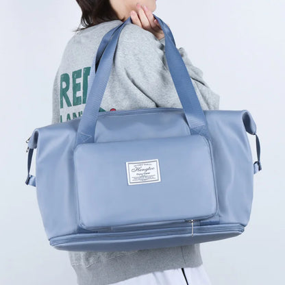 Business & Leisure Travel Bag – Large Capacity Waterproof Nylon Tote  Pattern Type: Solid  Style: Fashion