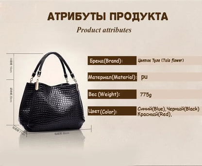 Luxury Crocodile Leather Handbag for Women – Designer Shoulder Bag & Purse