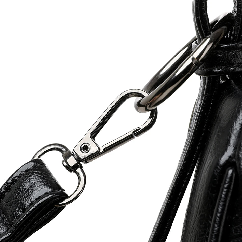 Luxury Designer Leather Shoulder Bag for Women – Retro Minimalist Crossbody Purse