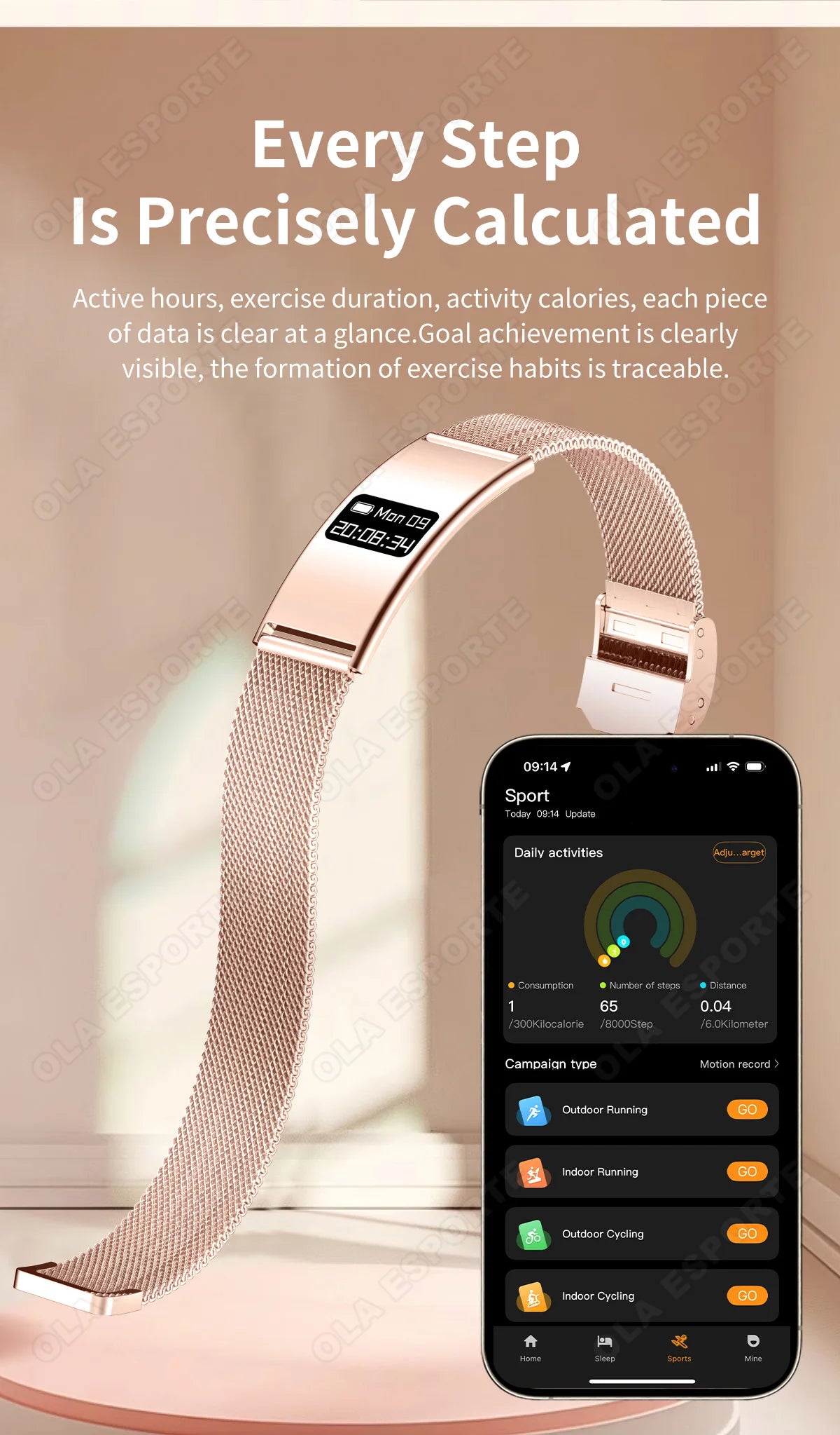 Ultra-Thin Smart Watch-2026 | Heart Rate, Blood Oxygen, Sleep Monitor & IPX8 Waterproof