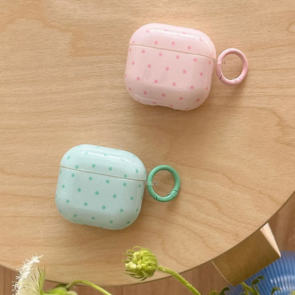 Cute Pink Green Polka Dot Shockproof AirPods Case Cover