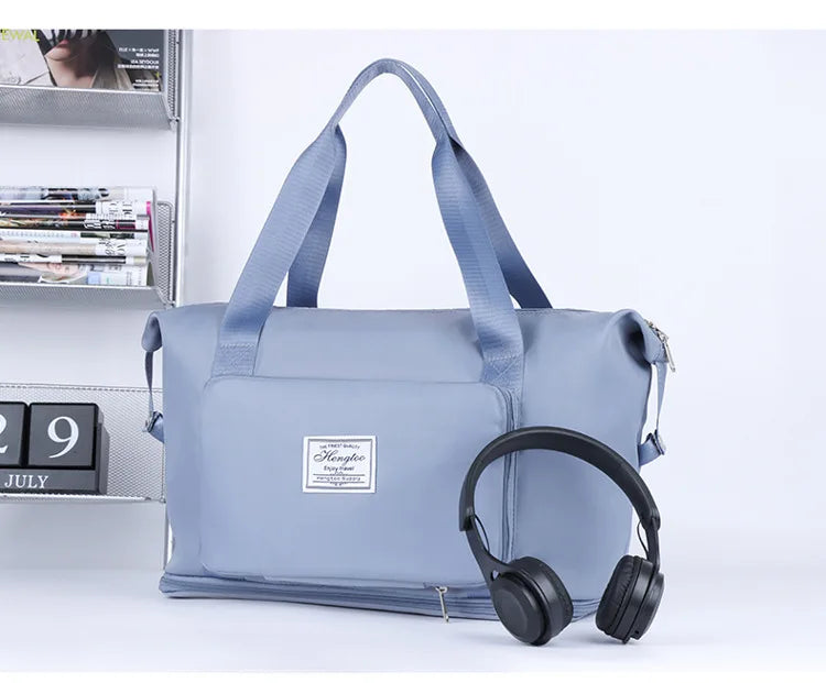 Business & Leisure Travel Bag – Large Capacity Waterproof Nylon Tote  Pattern Type: Solid  Style: Fashion