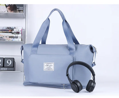 Business & Leisure Travel Bag – Large Capacity Waterproof Nylon Tote  Pattern Type: Solid  Style: Fashion
