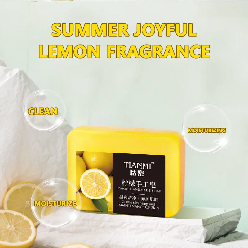 2PCS Lemon Handmade Soap – Moisturizing & Cleaning for All Skin Types