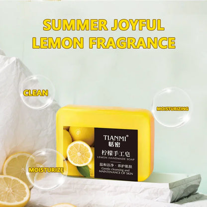 2PCS Lemon Handmade Soap – Moisturizing & Cleaning for All Skin Types