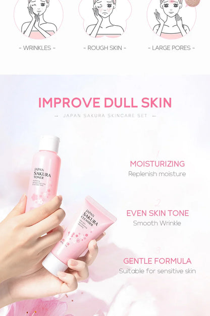 LAIKOU Sakura Skincare Set – 5PCS Moisturizing & Brightening Kit