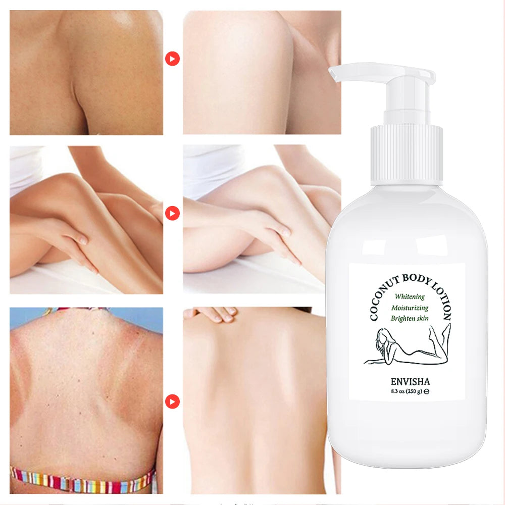 ENVISHA Coconut Oil Body Lotion – Moisturizing Glow for Face & Body