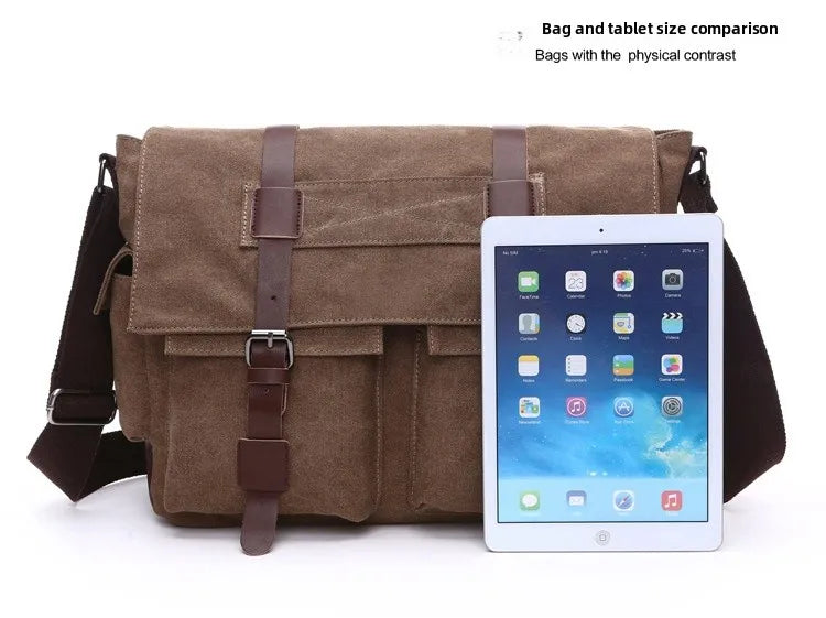 Canvas Men’s Crossbody Laptop Messenger Bag