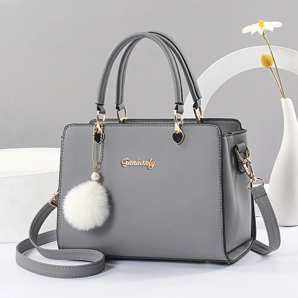 Stylish PU Leather Pendant Handbag – Versatile Shoulder & Crossbody Bag