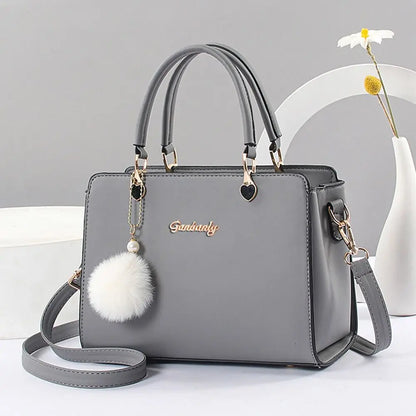 Stylish PU Leather Pendant Handbag – Versatile Shoulder & Crossbody Bag