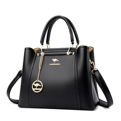 VANDERWAH Luxury Leather Shoulder Crossbody Bag – 3 Layers Soft Tote