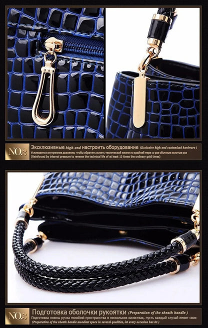 Luxury Crocodile Leather Handbag for Women – Designer Shoulder Bag & Purse