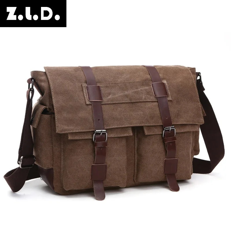 Canvas Men’s Crossbody Laptop Messenger Bag
