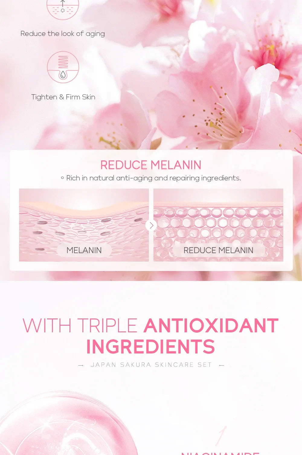 LAIKOU Sakura Skincare Set – 5PCS Moisturizing & Brightening Kit