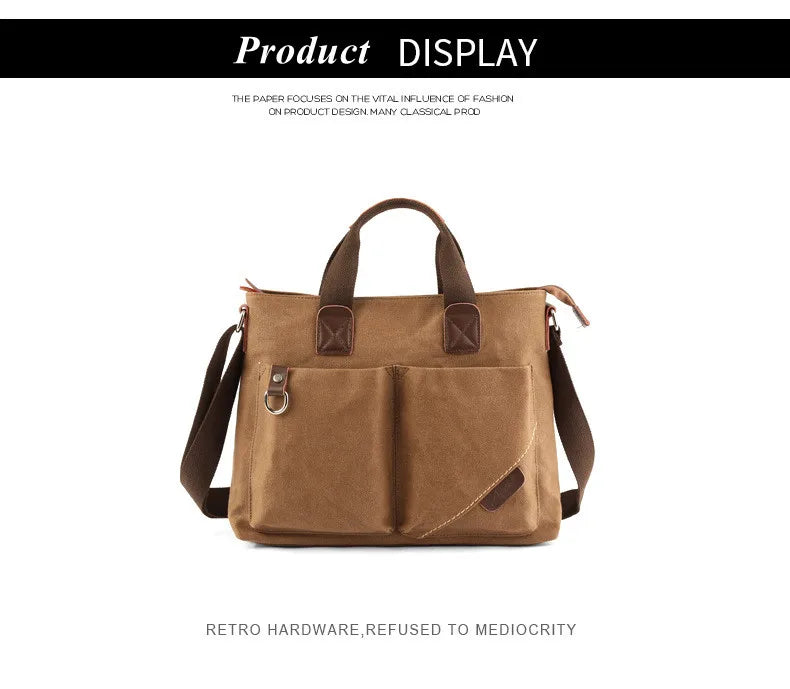Luxury Canvas Business Travel Crossbody Bag-Signature