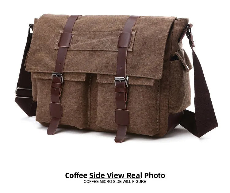 Canvas Men’s Crossbody Laptop Messenger Bag
