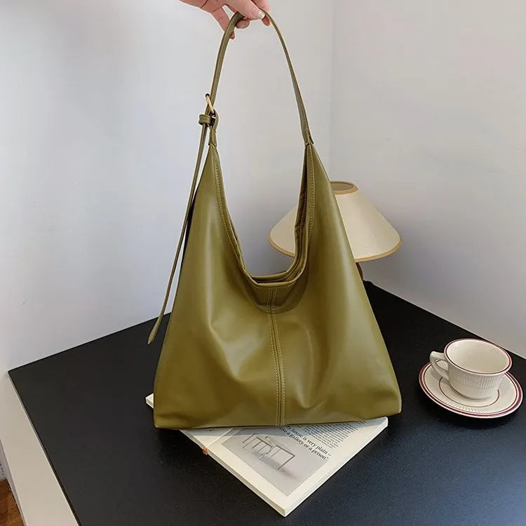 HOMEFISH Retro Luxury Large Tote Bag – Fashion PU Shoulder Handbag