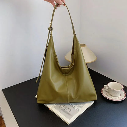 HOMEFISH Retro Luxury Large Tote Bag – Fashion PU Shoulder Handbag