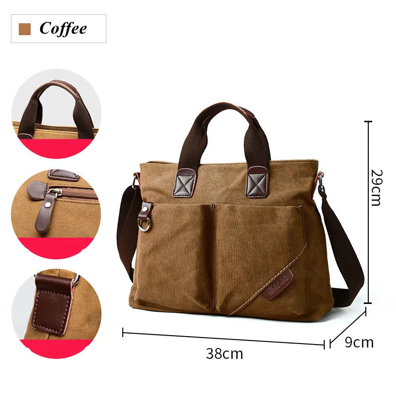 Luxury Canvas Business Travel Crossbody Bag-Signature