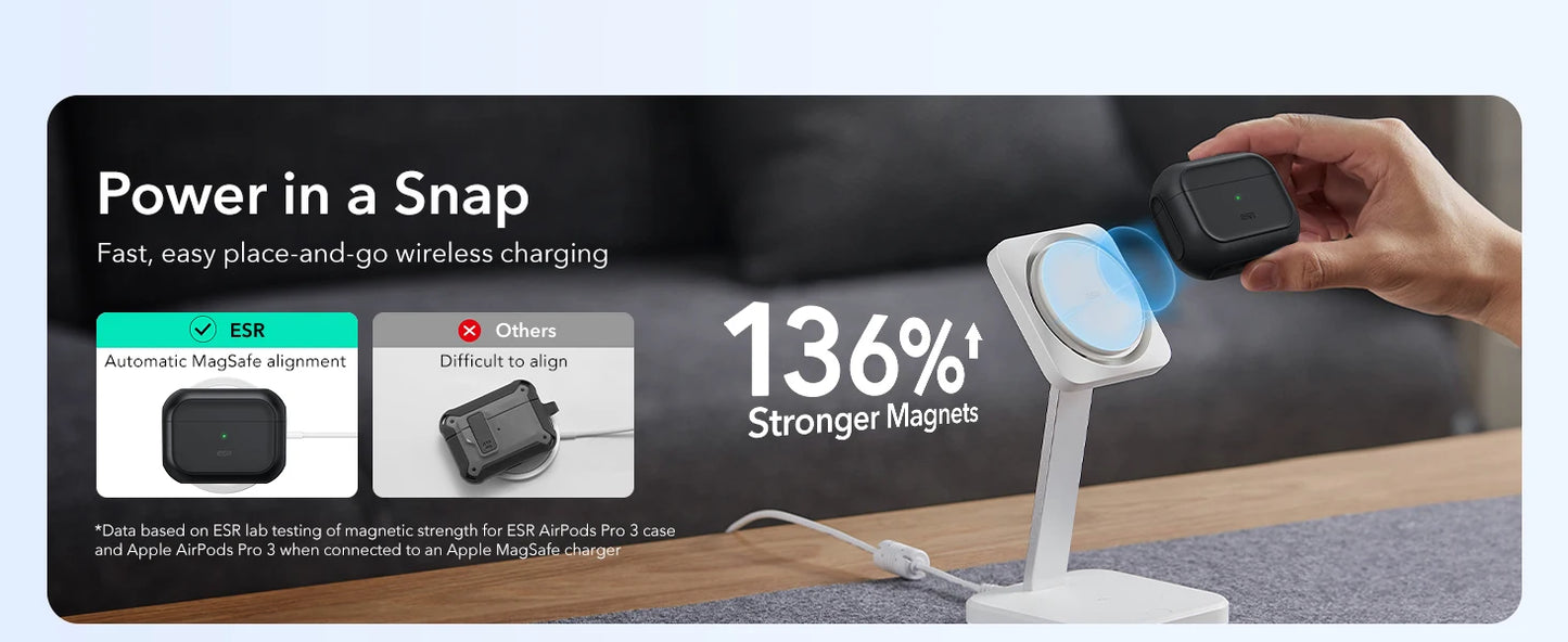 ESR AirPods Pro 3 Magnetic Drop Protection Case Cover