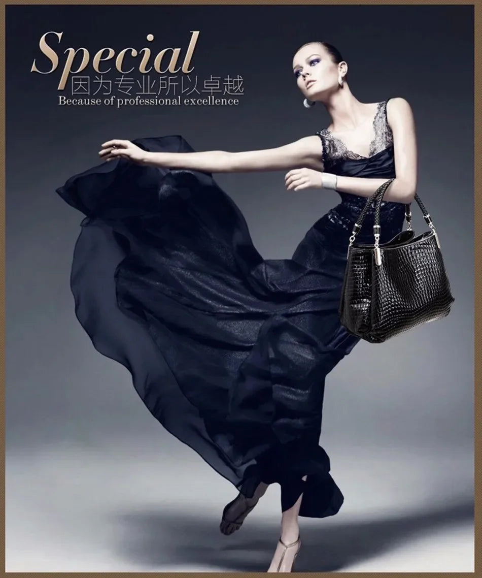 Luxury Crocodile Leather Handbag for Women – Designer Shoulder Bag & Purse