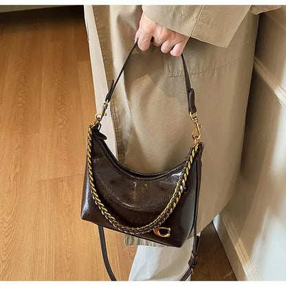 Vintage Designer Large Leather Shoulder Bag – Fashion Stroller Tote
