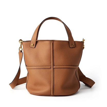 Classic Genuine Leather Women’s Unique Bucket Bag | NIGEDU B409