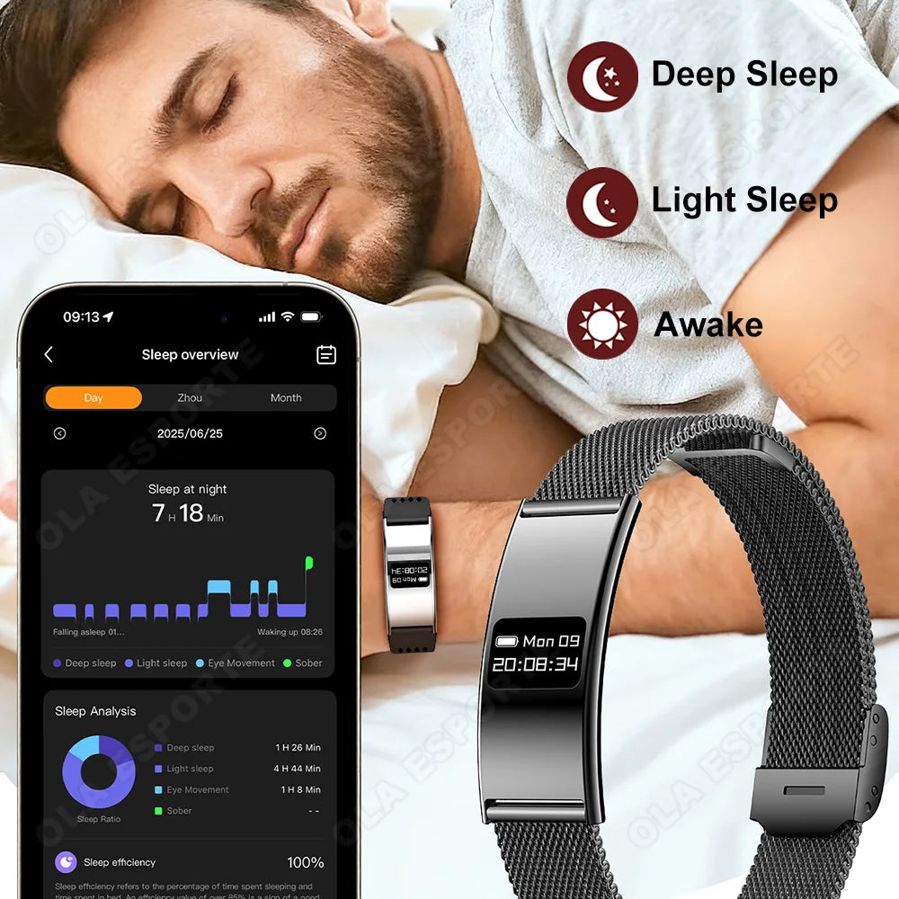 Ultra-Thin Smart Watch-2026 | Heart Rate, Blood Oxygen, Sleep Monitor & IPX8 Waterproof