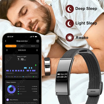 Ultra-Thin Smart Watch-2026 | Heart Rate, Blood Oxygen, Sleep Monitor & IPX8 Waterproof