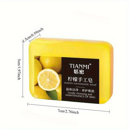 2PCS Lemon Handmade Soap – Moisturizing & Cleaning for All Skin Types